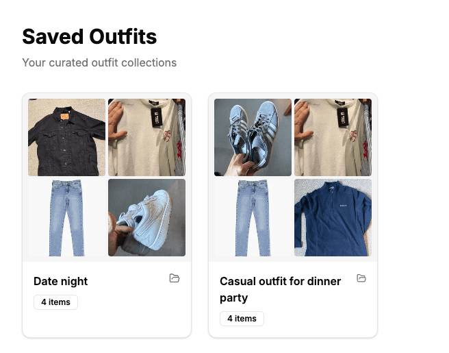 Saved Outfits — curated outfit collections